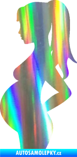 Samolepka Maminka v autě 002 levá silueta těhulka Holografická