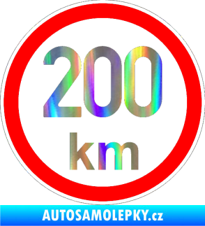 Samolepka Maximální rychlost 200km - nejvyšší konstrukční rychlost Holografická