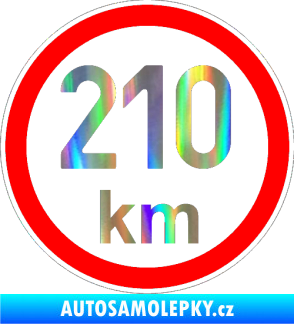 Samolepka Maximální rychlost 210km - nejvyšší konstrukční rychlost Holografická