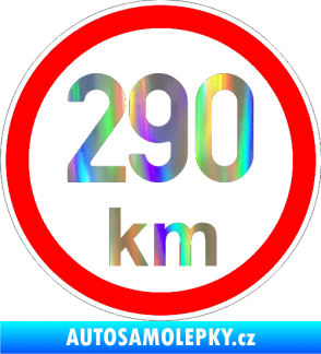 Samolepka Maximální rychlost 290km - nejvyšší konstrukční rychlost Holografická