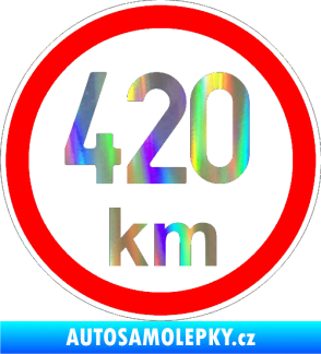 Samolepka Maximální rychlost 420km - nejvyšší konstrukční rychlost Holografická