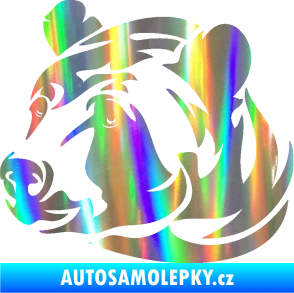 Samolepka Medvěd 007 levá hlava Holografická