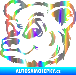 Samolepka Medvěd 011 levá hlava Holografická