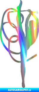 Samolepka Moderní gymnastika 002 levá gymnastka se stuhou Holografická