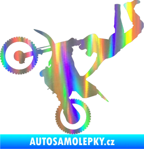 Samolepka Motorka 008 levá motokros freestyle Holografická