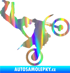 Samolepka Motorka 008 pravá motokros freestyle Holografická