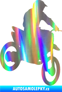 Samolepka Motorka 014 pravá motokros Holografická