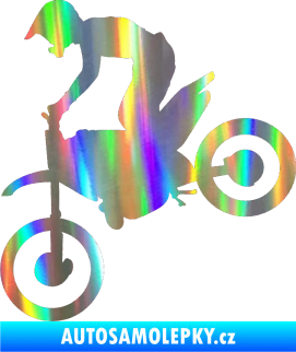 Samolepka Motorka 015 levá motokros Holografická