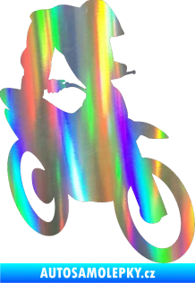 Samolepka Motorka 017 pravá motokros freestyle Holografická