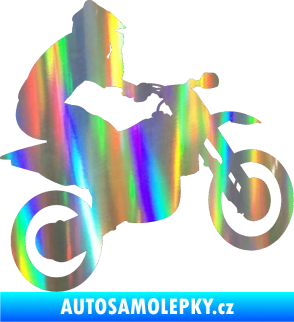 Samolepka Motorka 027 pravá motokros Holografická