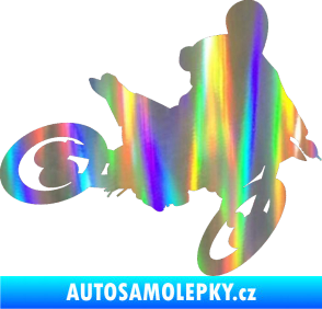 Samolepka Motorka 034 pravá motokros Holografická