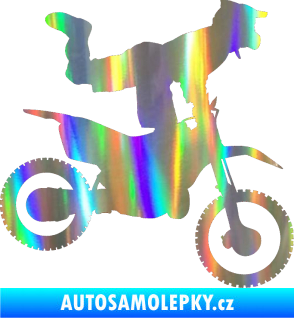 Samolepka Motorka 038 pravá motokros freestyle Holografická
