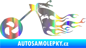 Samolepka Motorka 042 levá plameny Holografická