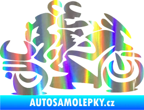 Samolepka Motorkář 009 pravá se spolujezdcem Holografická