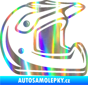 Samolepka Motorkářská helma 002 pravá Holografická