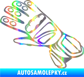 Samolepka Motorkářské rukavice 002 levá Holografická