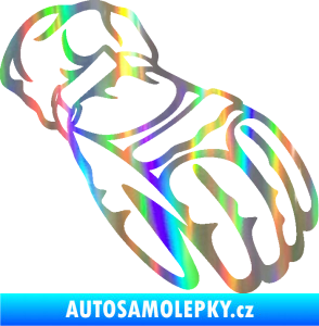 Samolepka Motorkářské rukavice 003 pravá Holografická
