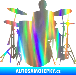 Samolepka Music 009 levá hráč na bicí Holografická