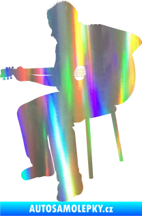 Samolepka Music 012 levá  kytarista Holografická