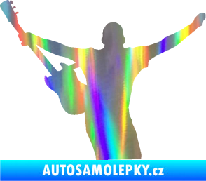 Samolepka Music 024 levá kytarista rocker Holografická