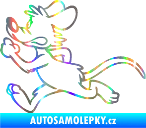 Samolepka Myš 001 levá sprintuje Holografická