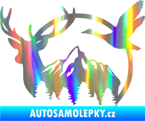 Samolepka Myslivost 002 levá lesní zvěř Holografická