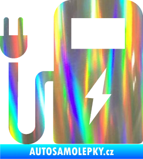 Samolepka Nabíjecí stanice 001 levá elektromobil charge Holografická