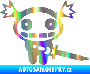 Samolepka Ninja zombie girl pravá Holografická