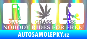 Samolepka Nobody rides for free! 001 Gas Grass Or Ass Holografická