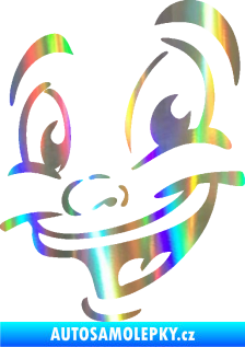 Samolepka Obličej 003 levá veselý Holografická