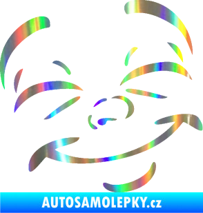 Samolepka Obličej 004 pravá šťastný Holografická