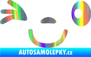 Samolepka Obličej 008 levá mrkající Holografická
