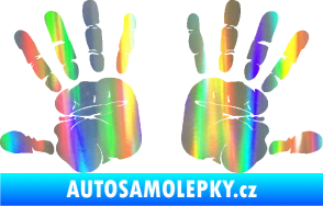 Samolepka Otisk rukou 002 Holografická