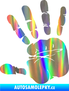 Samolepka Otisk ruky levá Holografická