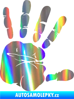 Samolepka Otisk ruky pravá Holografická