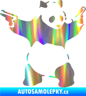 Samolepka Panda 007 pravá gangster Holografická