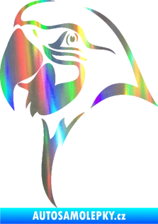 Samolepka Papoušek 006 levá hlava Holografická