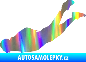 Samolepka Parašutista 003 levá skok z letadla Holografická