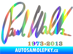 Samolepka Paul Walker 003 podpis a datum Holografická