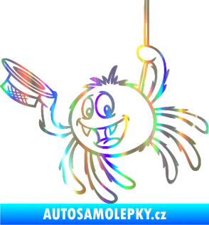 Samolepka Pavouk 022 levá s kloboučkem Holografická
