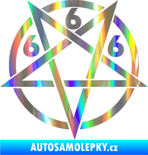 Samolepka Pentagram 666 Holografická