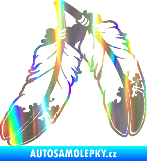 Samolepka Peříčka 003 levá indiánský motiv Holografická