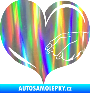 Samolepka Pes 102 pravá packa Holografická