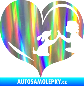 Samolepka Pes 103 pravá dej pac srdce Holografická