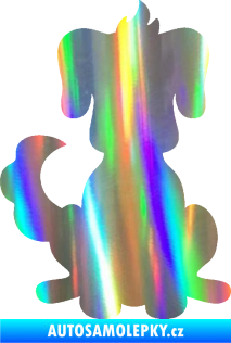 Samolepka Pes 113 levá kreslená silueta Holografická