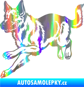 Samolepka Pes 124 levá  německý ovčák  Holografická
