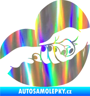 Samolepka Pes 129 levá packa v ruce Holografická