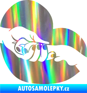 Samolepka Pes 129 pravá packa v ruce Holografická