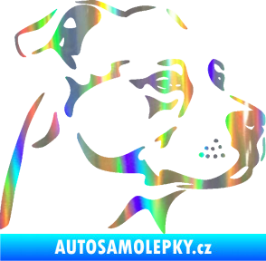 Samolepka Pes 134 pravá Stafordširský bulteriér Holografická
