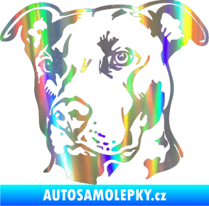 Samolepka Pes 198 pitbull levá Holografická